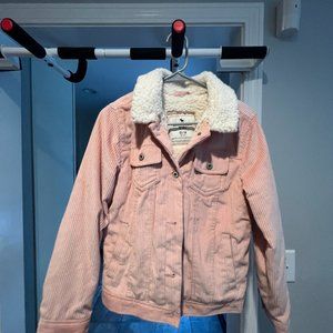 Abercrombie pink corduroy bomber jaacket